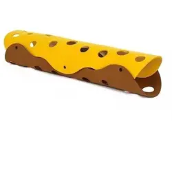 Pawffee Túnel plegable 60x30cm para gatos, lavable, café/amarillo - 1 pieza