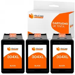 Pccom Essential HP 304XL Cartucho Tinta Compatible Negro Pack 3