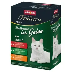 animonda vom Feinsten Adult Raffinesse en gelatina 12 x 85 g - Mix variedades terrestres (3 variedades)