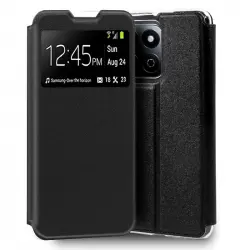 Cool Funda Flip Cover Negro Liso para Honor 200 5G