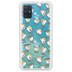 Funda Oficial de Disney Chip Potts Siluetas La Bella y la Bestia para Samsung Galaxy A51 5G