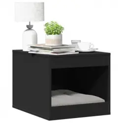 Mueble Arenero Para Gatos Madera Ingeniería Negro 47x59x42 Cm