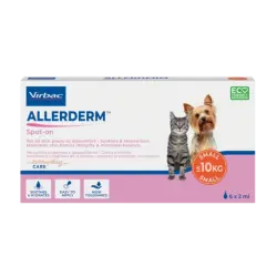 Virbac Allerderm spot on Pipetas dermatológicas para el cuidado de la piel Perros y Gatos.