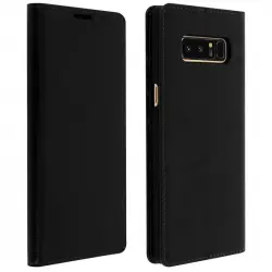 Avizar Funda de Cuero Negra para Samsung Galaxy Note 8
