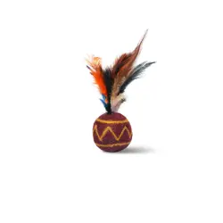 MariGold Pelota con plumas para gato de lana natural Tepee-Plume - 5x5cm