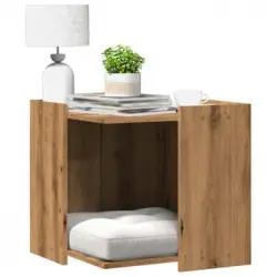 Mueble Arenero Para Gatos Madera Roble Artisian 53x53x51 Cm