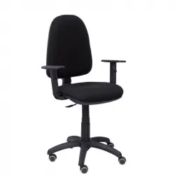 Piqueras y Crespo Ayna Bali Silla Oficina Brazos Regulables Ruedas de Parqué Negra