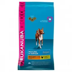 Pienso para perros adultos y senior medianos Eukanuba + 7 pollo 3 Kg