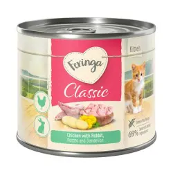 Feringa Classic Meat Menu Kitten 6 x 200 g - Conejo y pollo