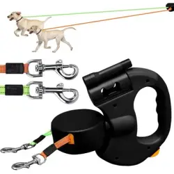 HausPets Correa doble retráctil de 3 m LED 360° capacidad 13,6 kg (30 lb) - Artículo 1