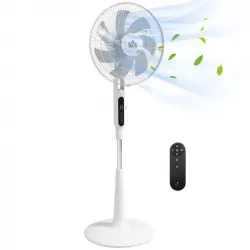 Homcom Ventilador de Pie con Mando a Distancia 40 W Con 7 Aspas Blanco