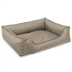 Mestizo Valencia Ortopédico Cama Para Perro Gato Mascotas Sofá En Beige Con Gris 65 X 50 Cm