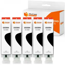 Pccom Essential Canon Pgi550xl/pgi555xxl Cartucho Tinta Compatible Negro Pack 5