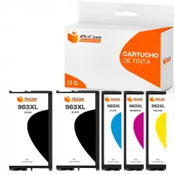 Pccom Essential HP 963XL Cartucho Tinta Compatible Negro/Cian/Magenta/Amarillo Pack 5