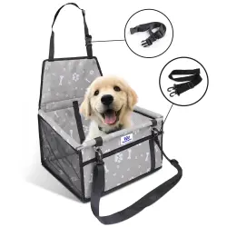TheKingPet Asiento de seguridad para coches negro para perros - 40 x 38 x 38 cm