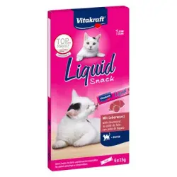 Vitakraft Paté de Hígado & Biotina snack líquido para gatos - 6 x 15 g