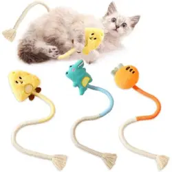HausPets Juego 3 juguetes masticables gatos mordeduras, cuerda sisal, 50 cm - Artículo 1