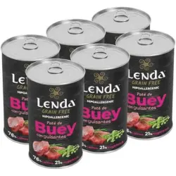 Lenda Paté para Perros Buey con Guisantes Sin Cereales - 6 x 400 g