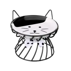 UAMLY Comedero de cerámica para gatos con patas altas - 1 pieza negra