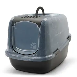 Arenero Savic Nestor Jumbo Marble para gatos  - Mármol negro / negro