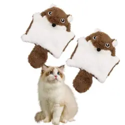 IntiMeg  chirriante con forma de ardilla voladora para gatos - 2 piezas