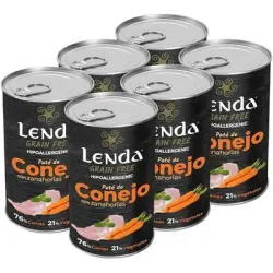 Lenda Paté para Perros Conejo con Zanahorias Sin Cereales - 6 x 400 g