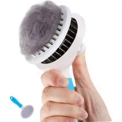 Pawffee Cepillo autolimpiante azul para mascotas, quita pelo 1 clic - 1 pieza