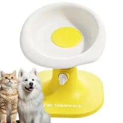 MCBOSON Comedero elevado para perros para aliviar fatiga cuello - Amarillo - AMARILLO