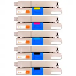 Pccom Essential Tóner Compatible con Oki C301DN/C321DN/MC342DN Negro/Cian/Magenta/Amarillo Pack 5