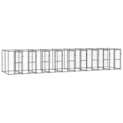 Perrera De Exterior | Jaula Para Perro | Parque Para Mascotas De Acero 21,78 M² Cfw783820