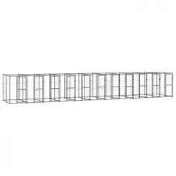 Perrera De Exterior | Jaula Para Perro | Parque Para Mascotas De Acero 26,62 M² Cfw783835