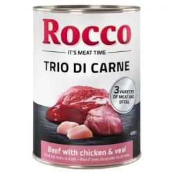 Rocco Classic Trio di Carne 400 g - Vacuno con pollo y ternera - 6 x 400 g