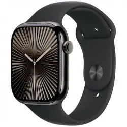 Apple Watch Series 10 GPS + Cellular 46mm Caja Titanio Pizarra con Correa Deportiva Negra S/M