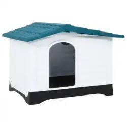 Caseta Para Perros | Perrera Exterior Polipropileno Azul 90,5x68x66 Cm Cfw750361