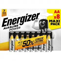 Energizer Alkaline Power Pilas AA LR6 8 Unidades