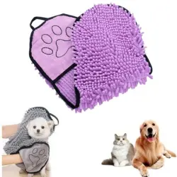 FurryFusion Toalla de baño para perros - Púrpura