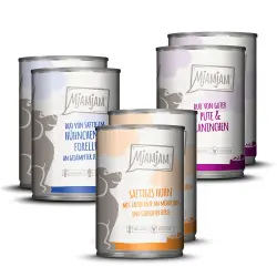 MjAMjAM Adult para perros 6 x 400 g - Pack mixto I (pollo, trucha, ternera, ciervo, jabalí)