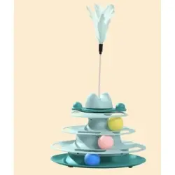 Pawffee Torre interactiva para gatos con 4 niveles, pelotas antideslizante - 1 pieza