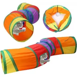 Pawffee Túnel plegable de dos vías para gatos, interactivo de interior - 1 pieza