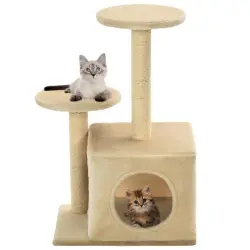 Rascador con poste de sisal para gatos color Beige