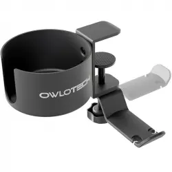 Owlotech Soporte Auriculares y Bebidas Colgador Mesa Estilo Percha Aluminio Anodizado Negro