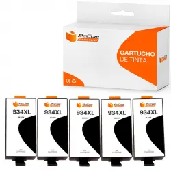 Pccom Essential HP 934XL Cartucho Tinta Compatible Negro Pack 5