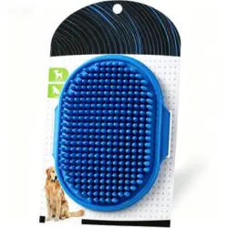 ZooVenture Guante de baño silicona - Cepillo manopla eliminar pelo suelto - Azul (cartucho)