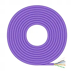 Aisens Cable de Red RJ45 LSZH Cat 6 UTP Rígido AWG23 CCA (Aleación) Violeta 500m