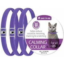 HausPets Collar calmante feromonas gatos - 3 unidades, ajustable 38 cm - Púrpura