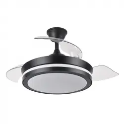 Iluminashop Ventilador de Techo con Luz LED y Mando 72W 91cm Negro Motor DC