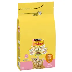 PURINA FRISKIES Junior Cat con pollo, pavo y verduras - 3 x 1,5 kg - Pack Ahorro