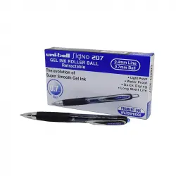 Uni-Ball Signo 207 Caja 12 Bolígrafos Retráctiles Tinta de Gel Azul