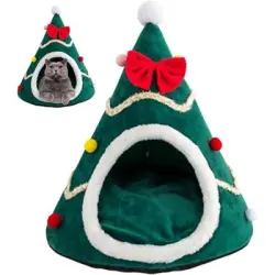 ZooVenture Cesta para gatos con forma de árbol de Navidad - Forma de árbol de Navidad 45*45*50cm