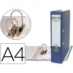 Archivador De Palanca Elba Carton Forrado Din A4 Azul Lomo De 80 Mm Rado Plast